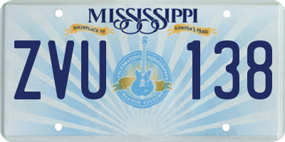 MS license plate ZVU138