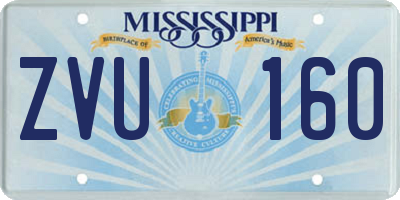 MS license plate ZVU160