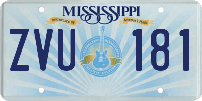 MS license plate ZVU181