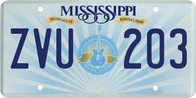 MS license plate ZVU203