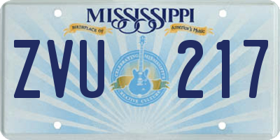 MS license plate ZVU217