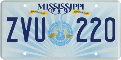 MS license plate ZVU220