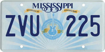 MS license plate ZVU225