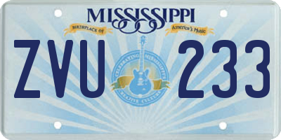 MS license plate ZVU233