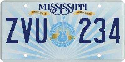 MS license plate ZVU234