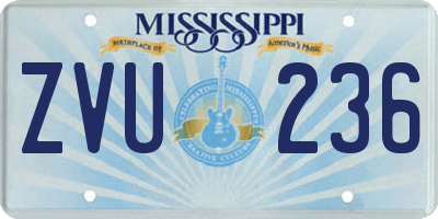 MS license plate ZVU236