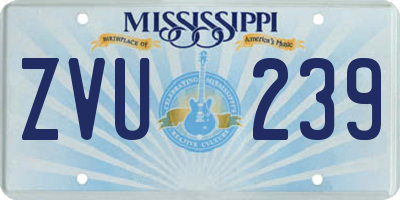 MS license plate ZVU239