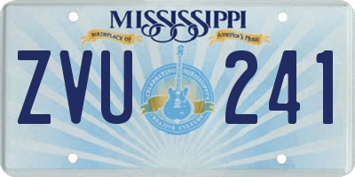 MS license plate ZVU241