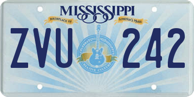 MS license plate ZVU242