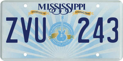 MS license plate ZVU243