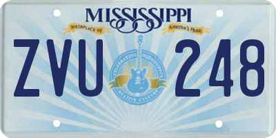 MS license plate ZVU248