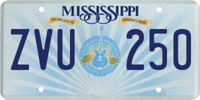 MS license plate ZVU250