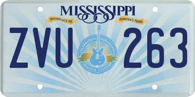 MS license plate ZVU263