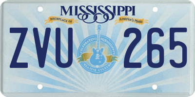MS license plate ZVU265