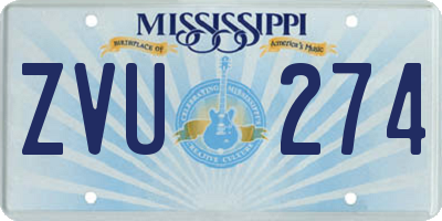 MS license plate ZVU274
