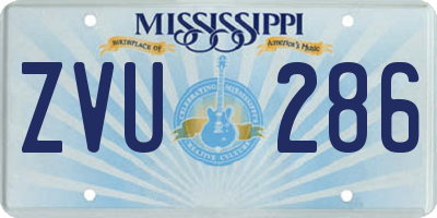 MS license plate ZVU286