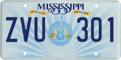MS license plate ZVU301