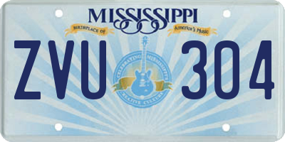 MS license plate ZVU304