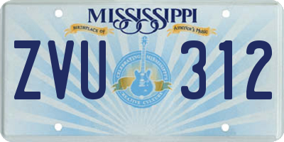 MS license plate ZVU312