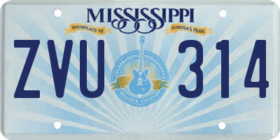 MS license plate ZVU314