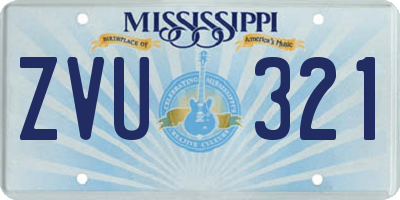 MS license plate ZVU321