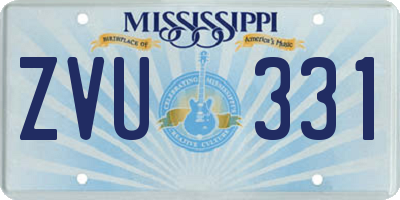 MS license plate ZVU331