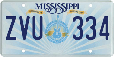 MS license plate ZVU334