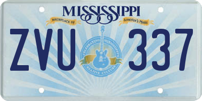 MS license plate ZVU337