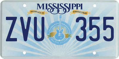 MS license plate ZVU355