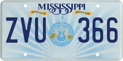 MS license plate ZVU366