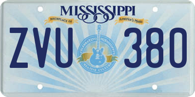 MS license plate ZVU380