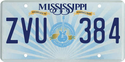 MS license plate ZVU384