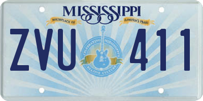 MS license plate ZVU411