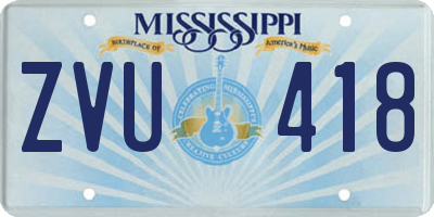 MS license plate ZVU418