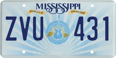MS license plate ZVU431
