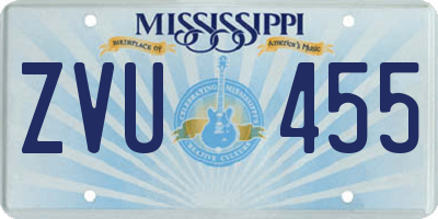 MS license plate ZVU455