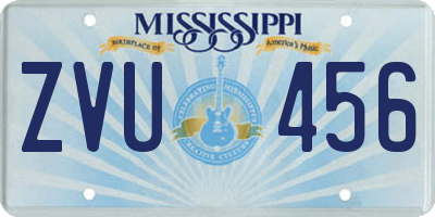 MS license plate ZVU456