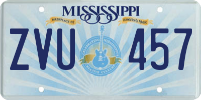 MS license plate ZVU457