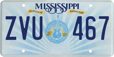 MS license plate ZVU467