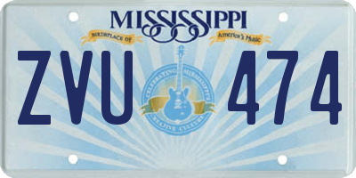 MS license plate ZVU474