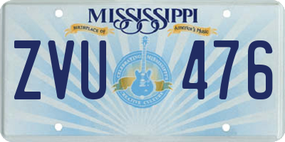 MS license plate ZVU476