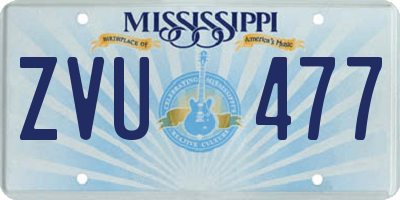 MS license plate ZVU477