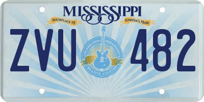 MS license plate ZVU482