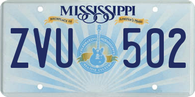 MS license plate ZVU502