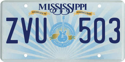 MS license plate ZVU503