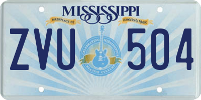MS license plate ZVU504