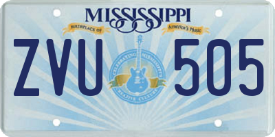 MS license plate ZVU505