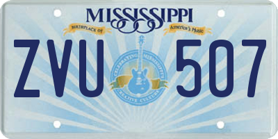 MS license plate ZVU507