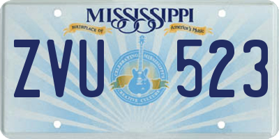 MS license plate ZVU523