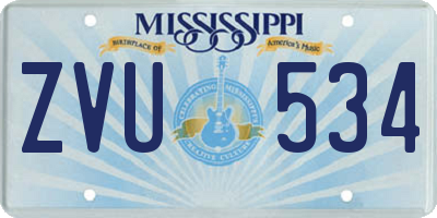 MS license plate ZVU534